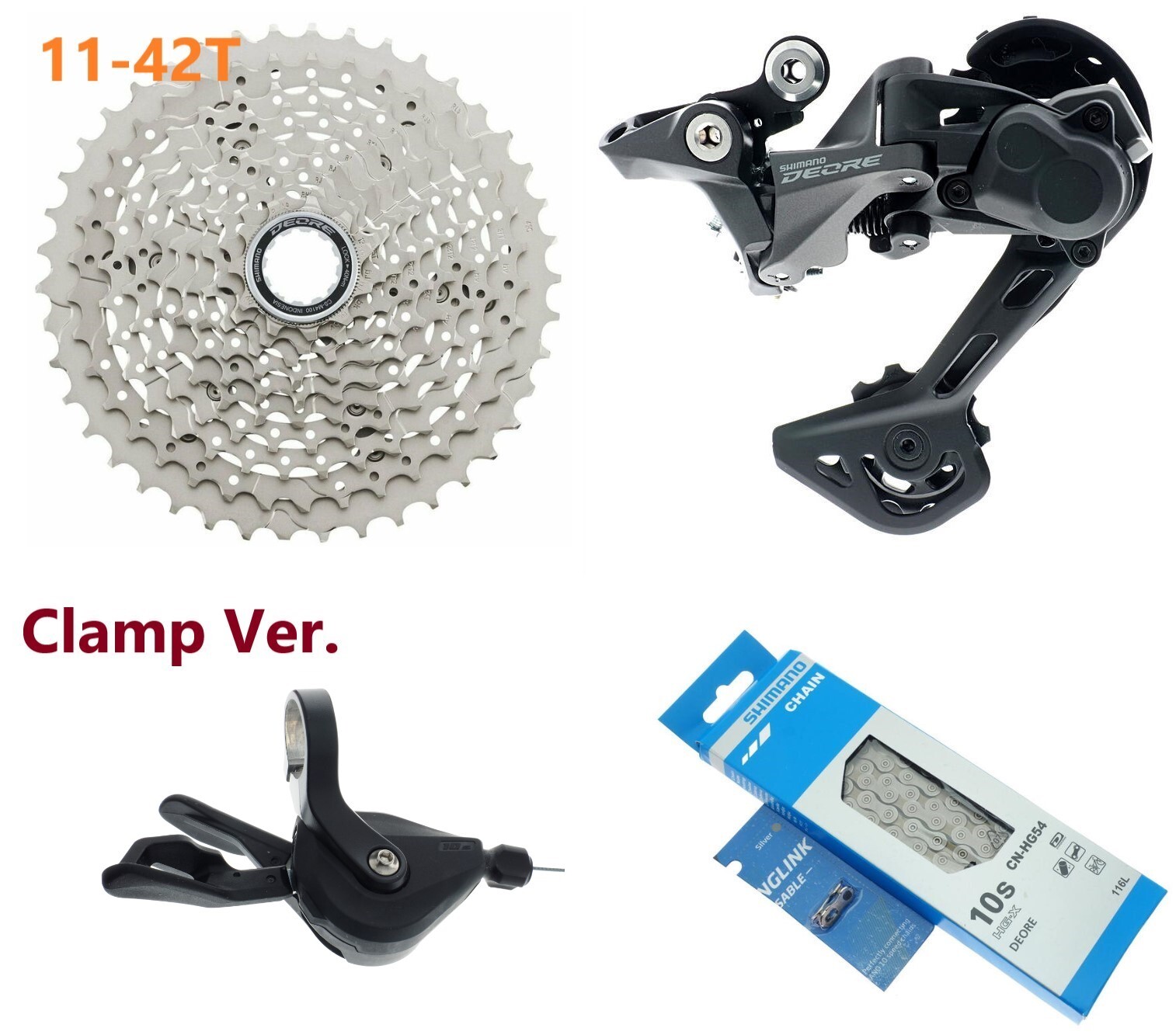 Shimano Deore 1×10 Spd SL-CS-M4100 RD-M5120 CN-HG54 4 piece Set READ