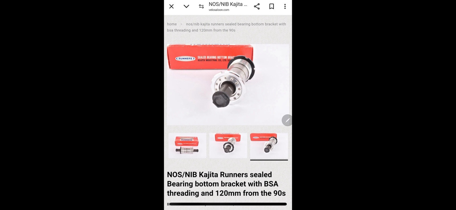 Kajita Cartridge Bearing Bottom Bracket 111mm spindle BSC