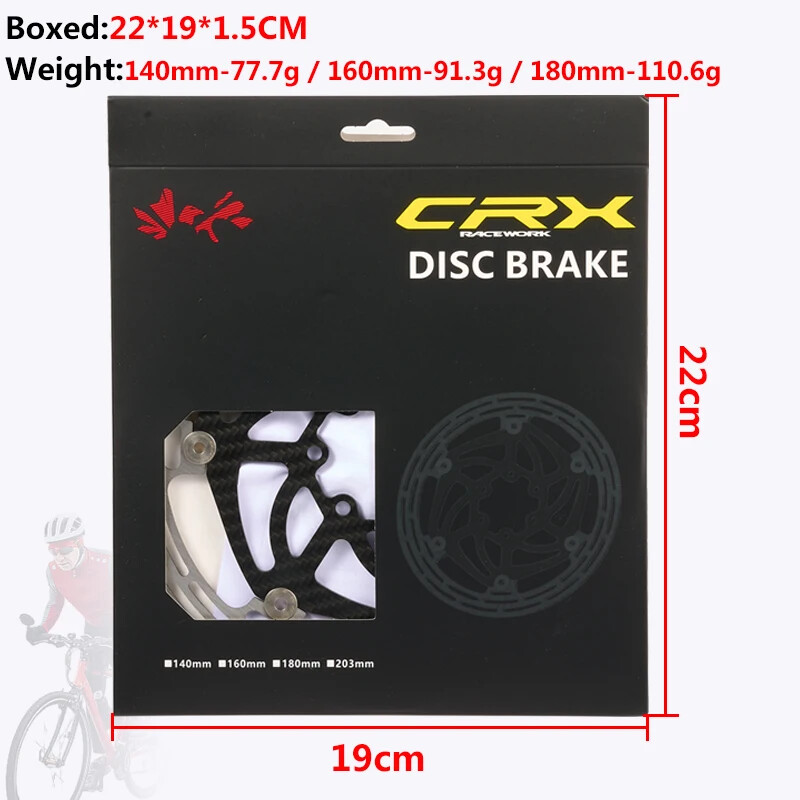 Carbon Fiber MTB Road Bicycle Disc Brake Rotor 6 Bolts 140mm 160mm 180mm