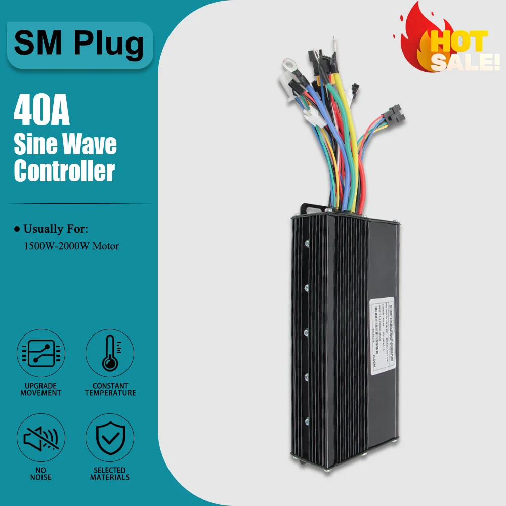 Three-Mode Sine Wave Controller 36V 48V 17A-40A with Learn Function LCD Display
