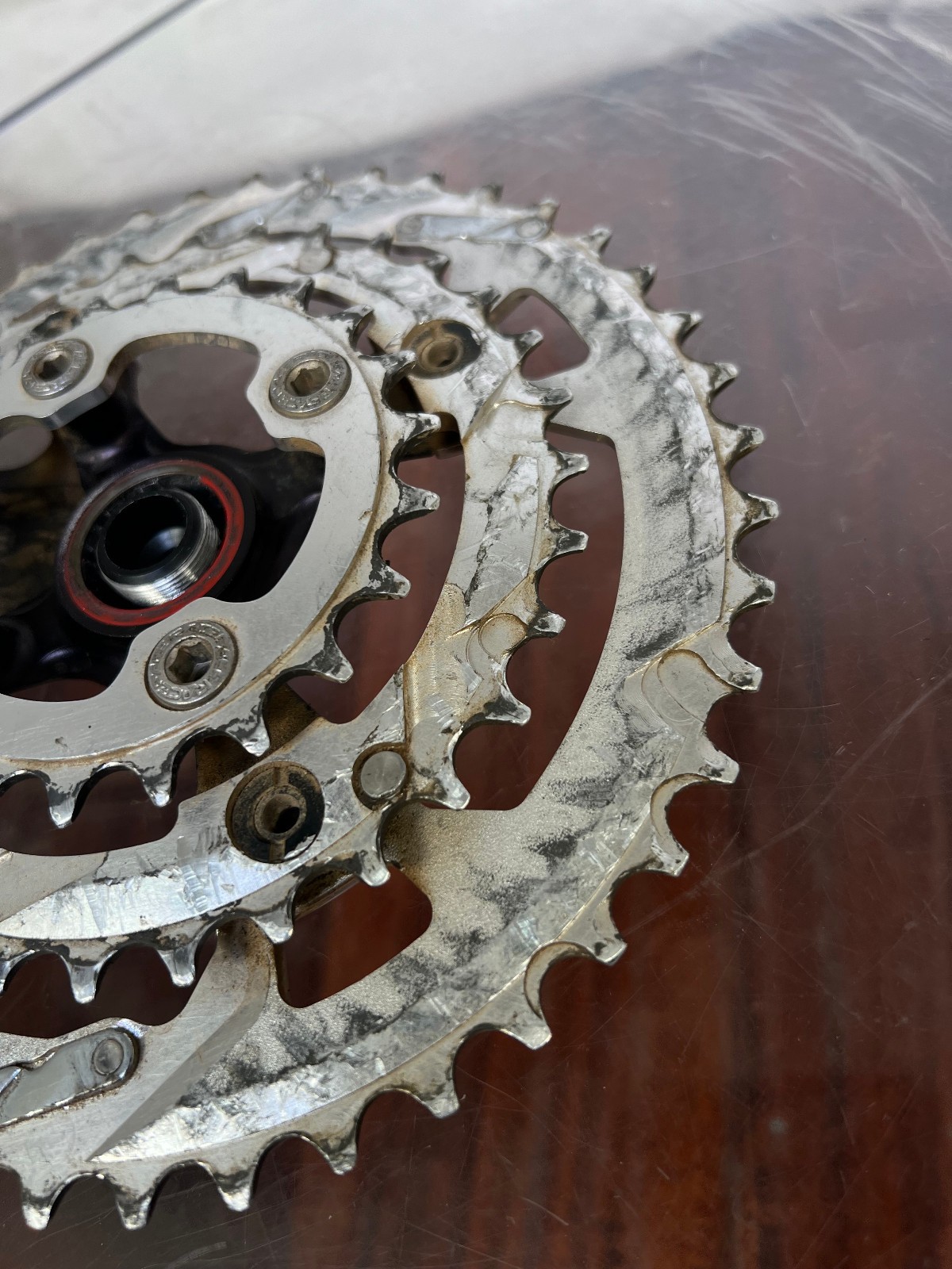Race Face Deus XC Crankset – Vintage Retro MTB Triple Chainrings w/BB 170mm
