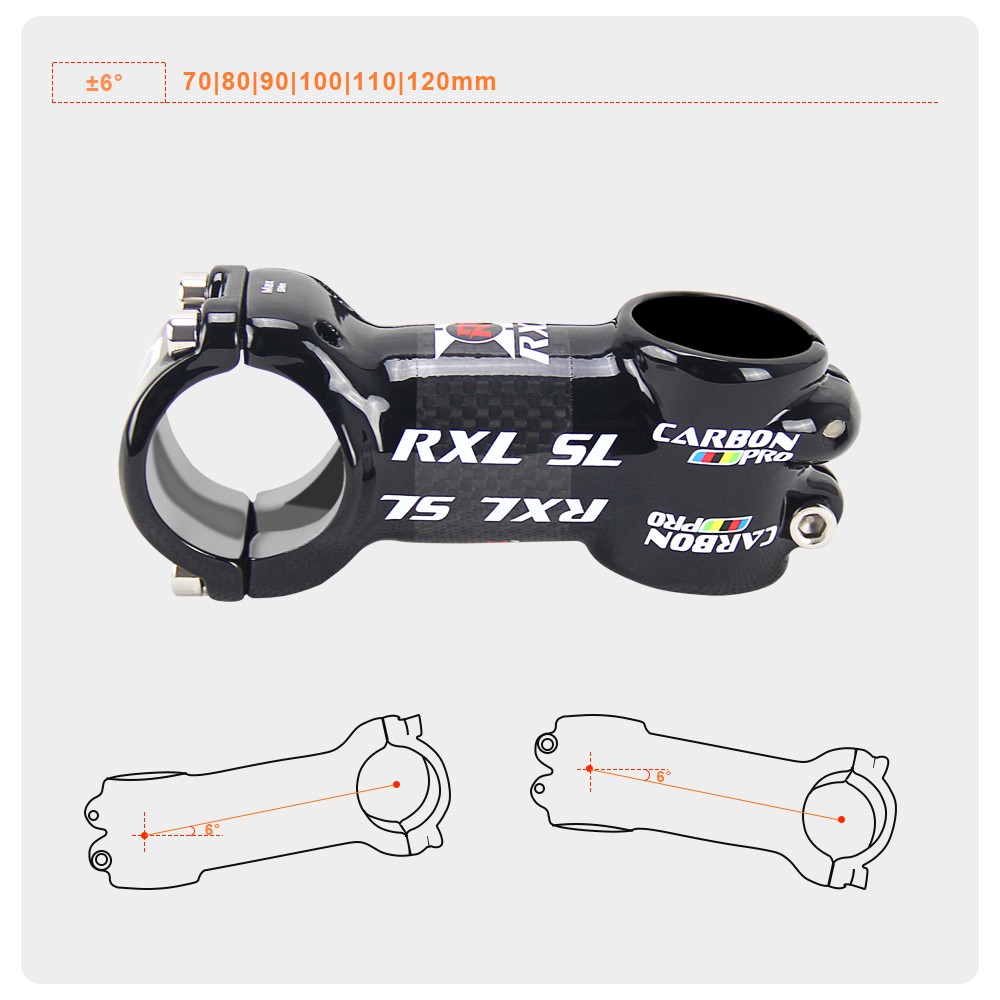 Carbon Bike Stem Handlebar Stems 6 Degree 31.8mm Aluminum Alloy 60-120 Bicycle