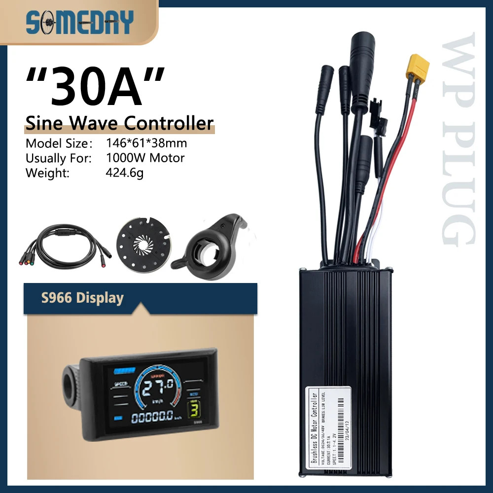 Ebike Three-Mode 17A-30A Sinewave Waterproof Controlle 24V-48V 250W-1000W Motor