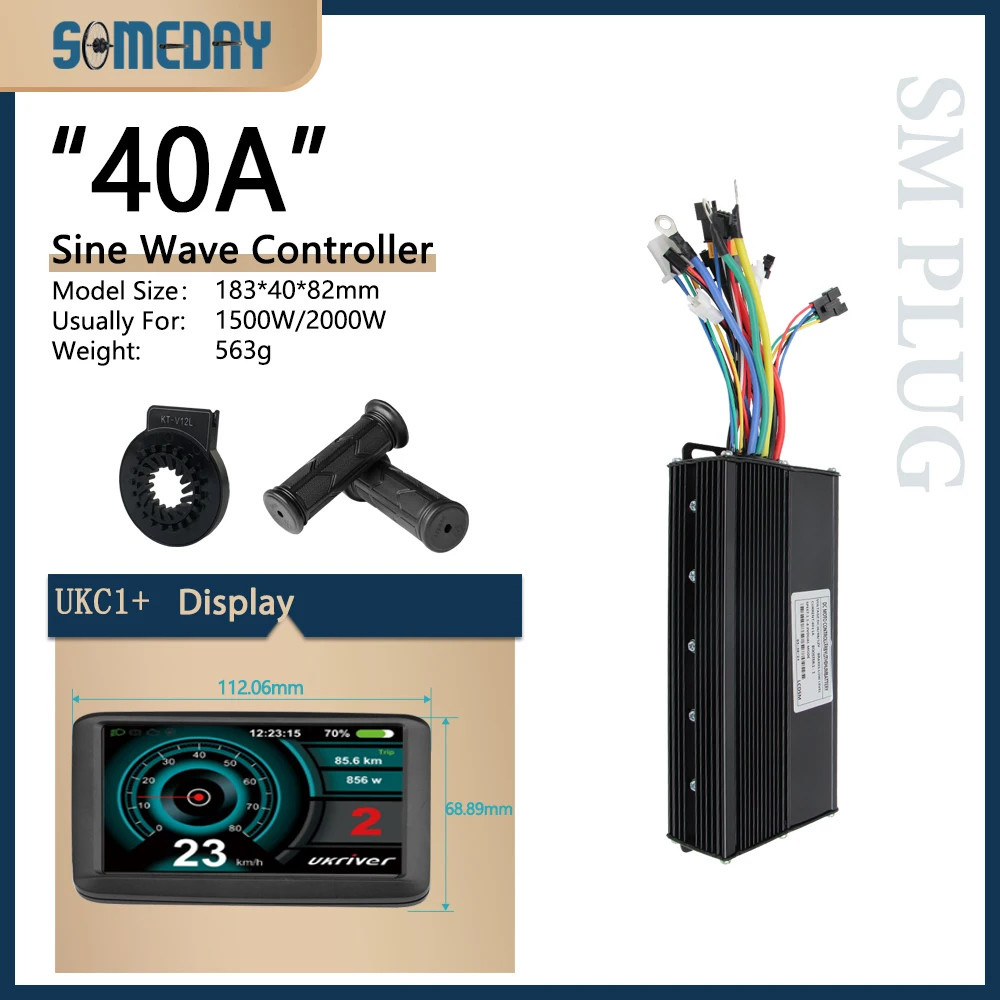 15A-40A 24V-48V Three-Mode E-bike Sine Wave Controller for 250W-1000W Hub Motor