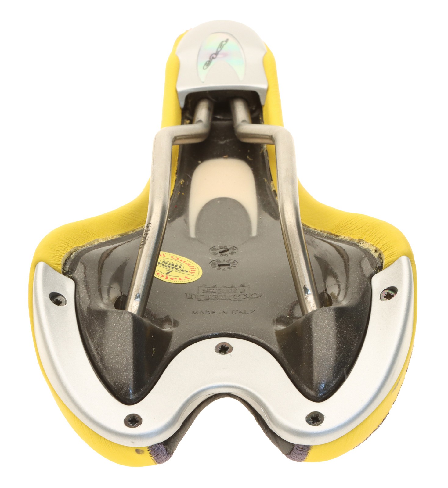 Selle San Marco Era Pro Saddle Titanium Rails Yellow Leather 2001 NIB NOS NEW
