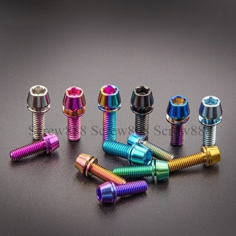 Titanium Allen Screw Taper Cone Head Bolts With Washer M6*16 18 20mm
