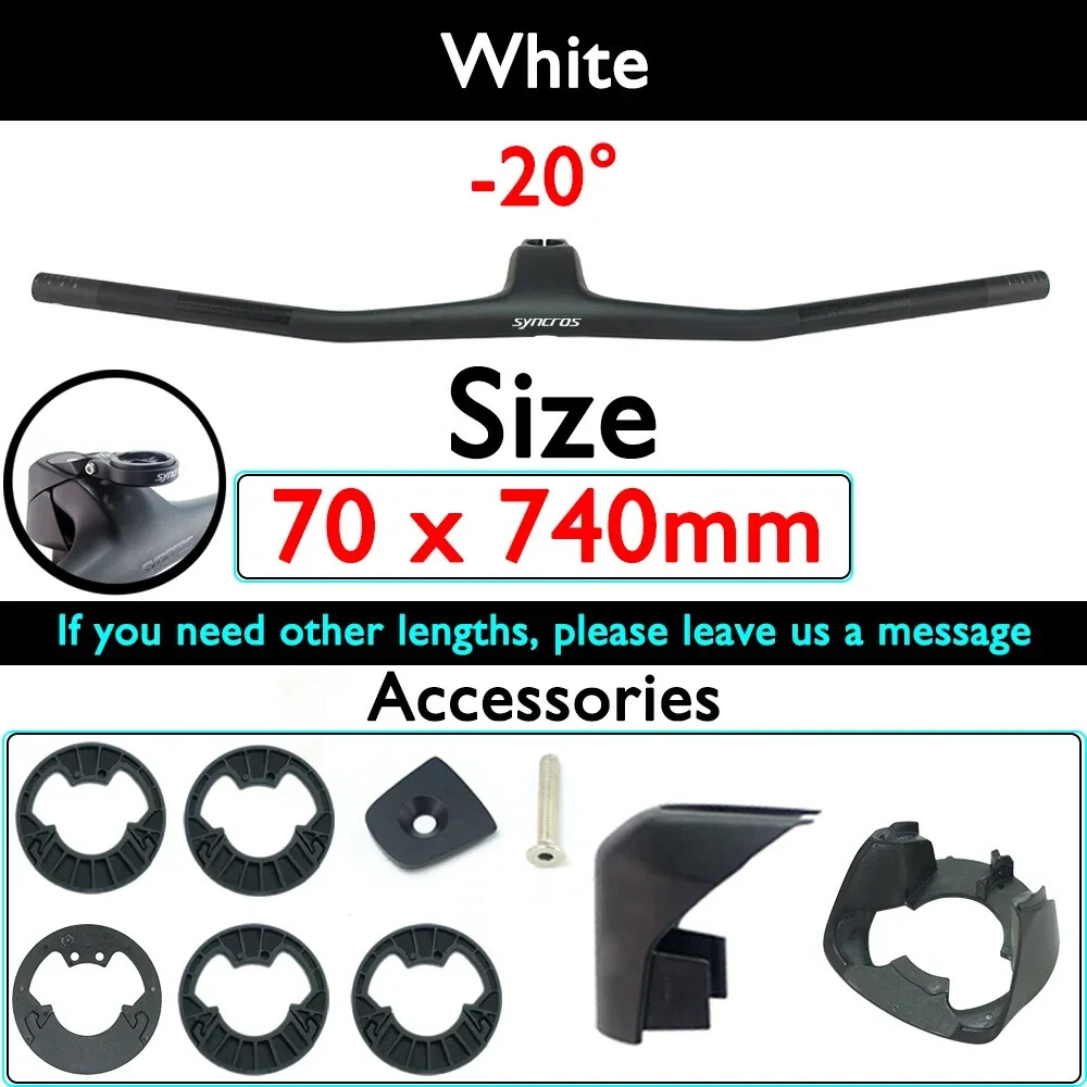 Full Carbon Fiber MTB Bicycle Integrated Handlebar with Stem -20° Degree 740mm