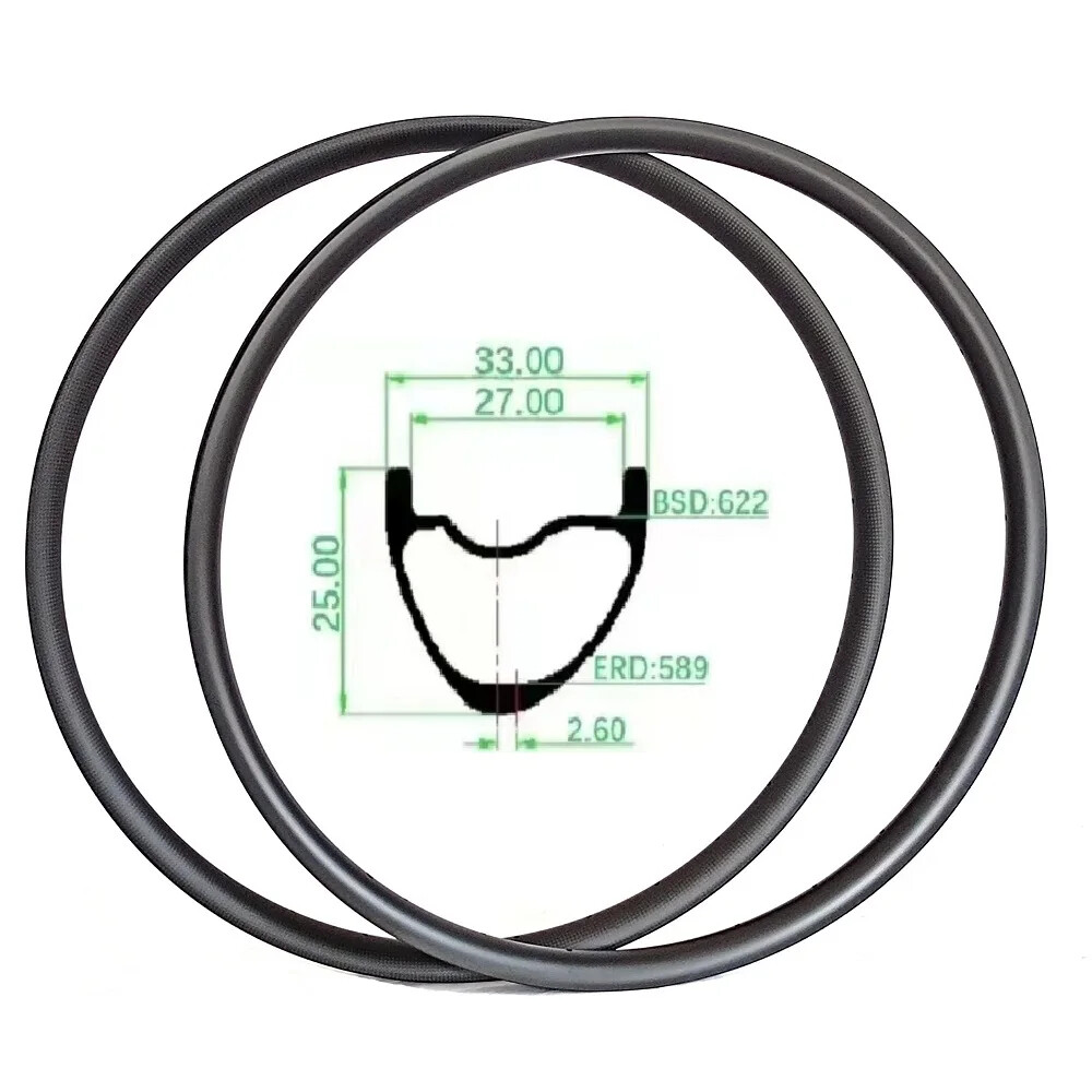 29er Carbon MTB XC Bicycle Rim 25mm Depth 28 32 Hole Symmetric Asymmetric Wheel