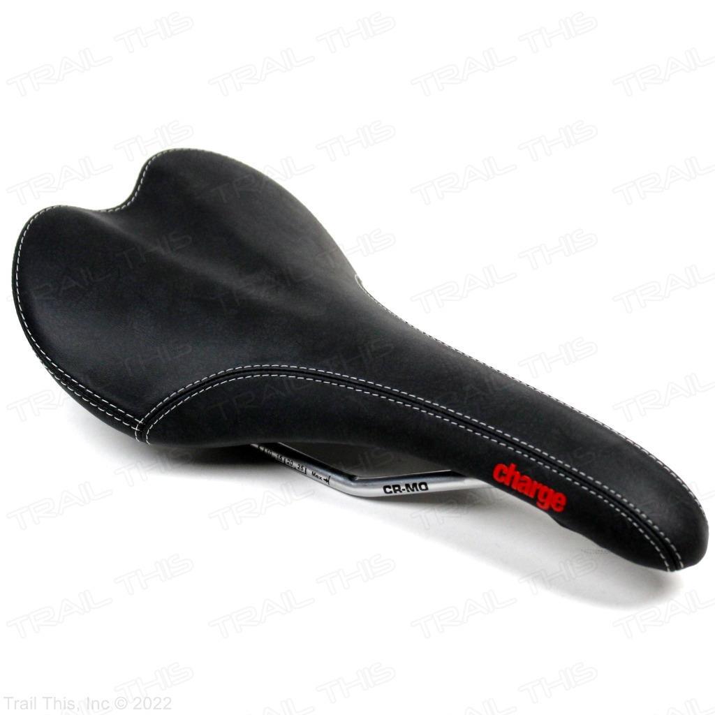 Charge Spoon Bike Saddle Black CrMo Rails Pressure Relief Lightweight Road MTB