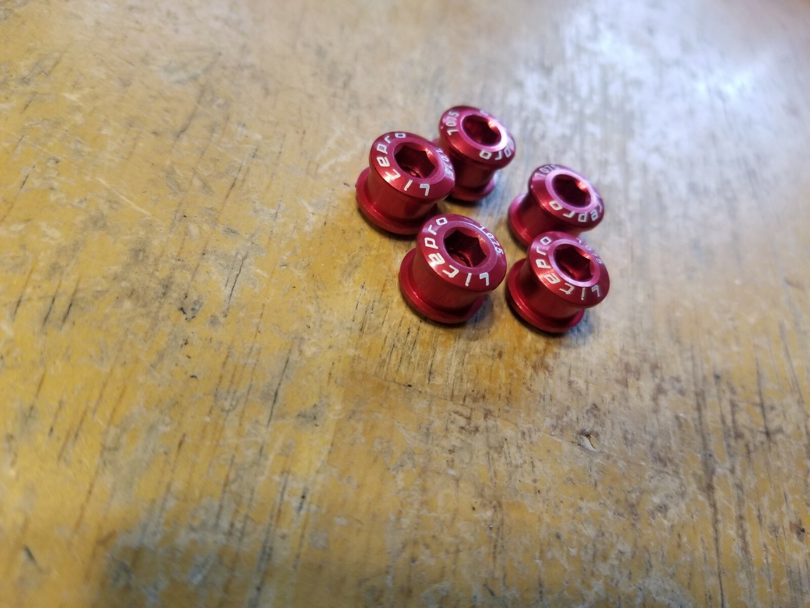 Set of Ano Red 7075 Aluminum Bike Chainring Bolts 5 Bolts Road Bike MTB