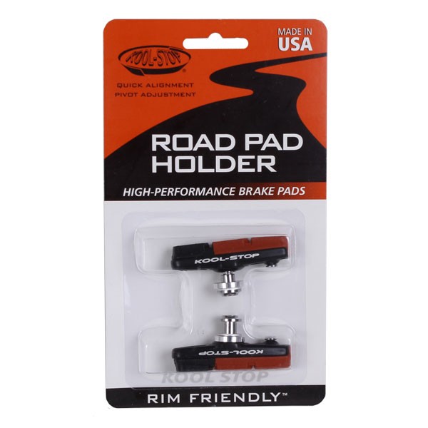 Kool Stop Dura 2 Road Pads, Holder with Pads – Black Pr