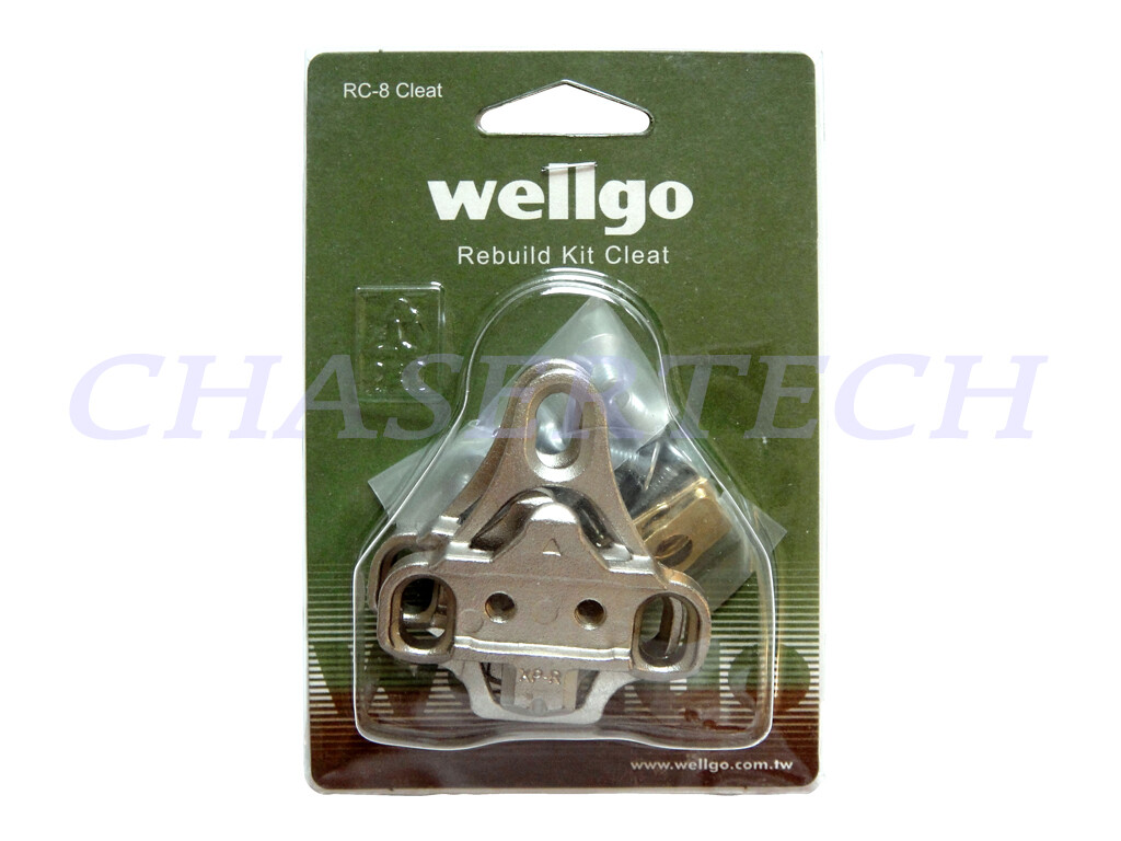 Wellgo RC-8 Road Bike Pedal Look Style Adapter to SPD Cleats Metal Gray
