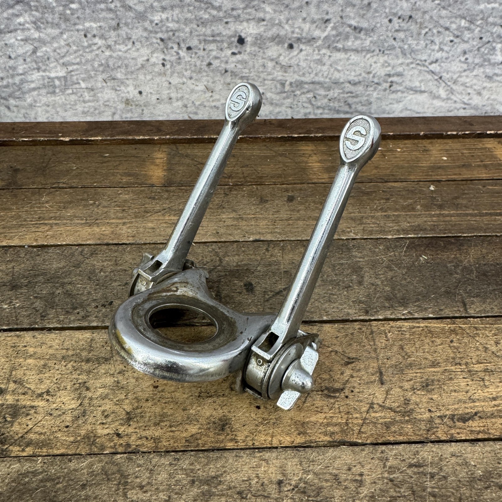 Vintage Schwinn Shifter Set Stem Silver Small S Logo Shift Levers Headset