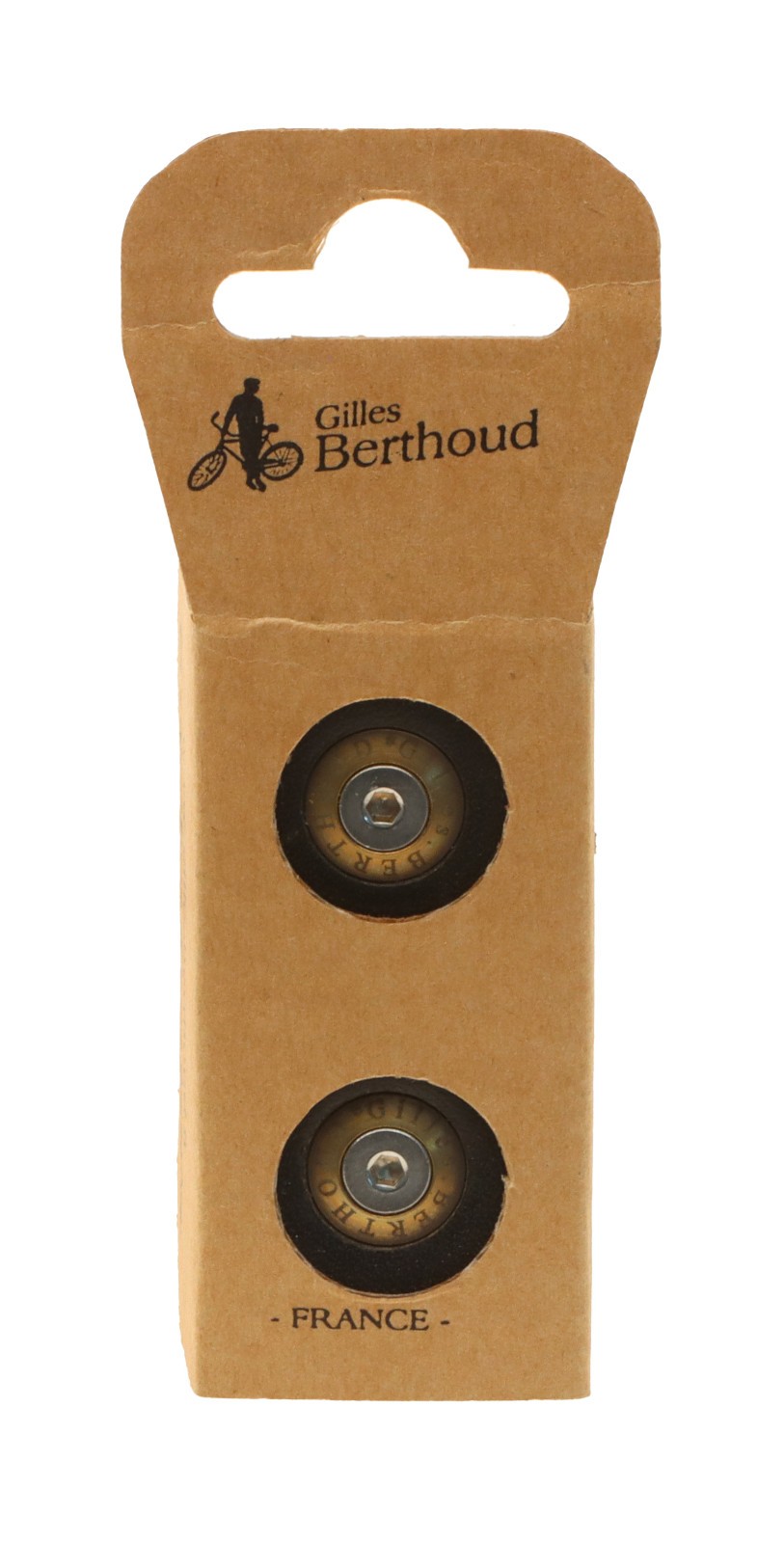 Gilles Berthoud Road Handlebar End Plugs PAIR Black Leather NEW NOS NIB