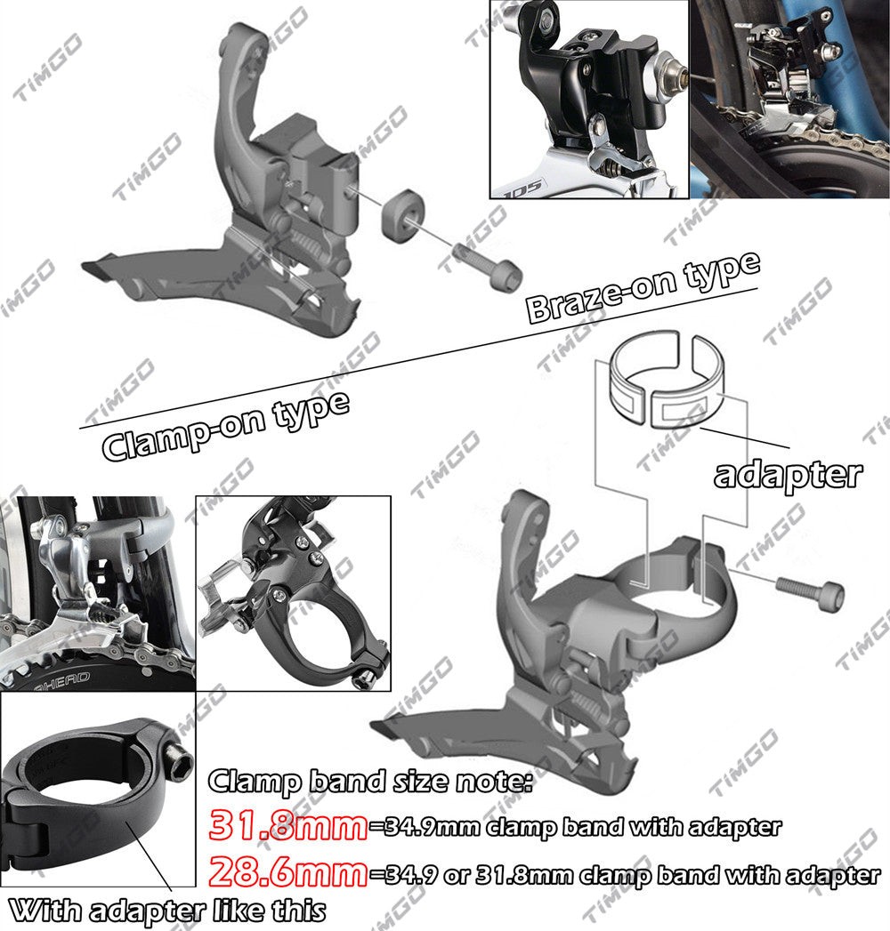 Shimano Altus FD-M310 FD-M313 3×7/8 Speed Front Derailleur Clamp-on Dual Pull