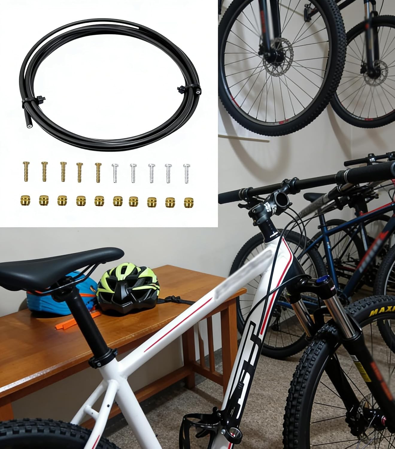 Bike Hydraulic Brake Hose Kit, 2500mm Bike Brake Oil Tube ID.2mm x OD.5mm with
