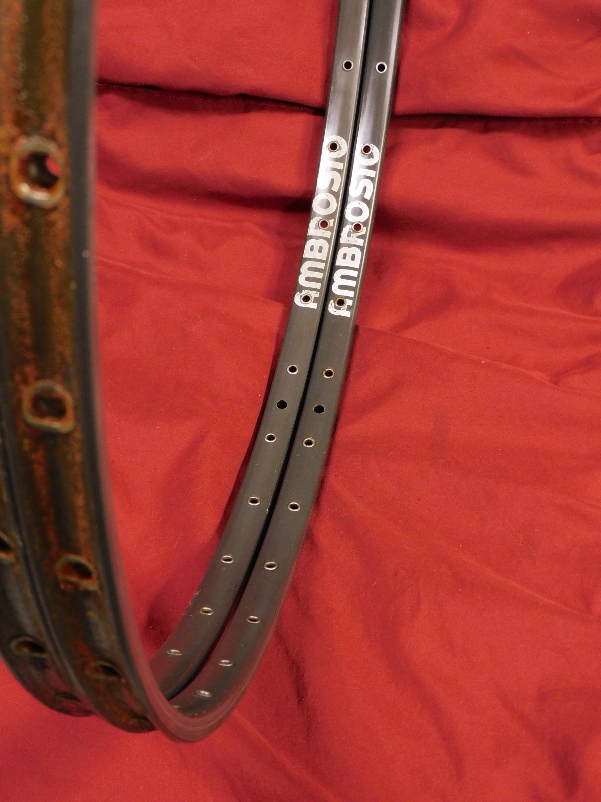 2 Vintage Ambrosio Synthesis Durex Super Professional Tubular Rims 36H @ 435 gr