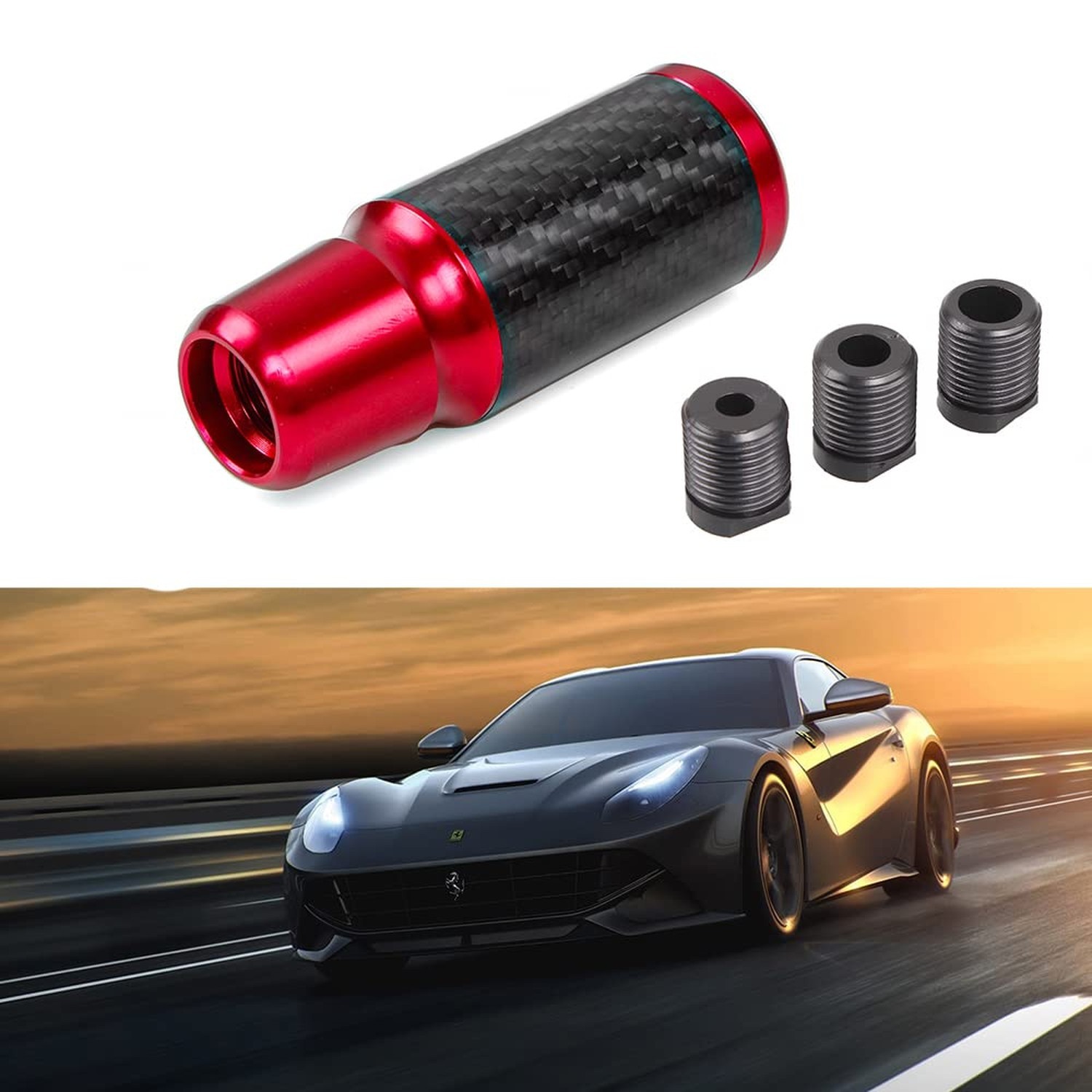 Carbon Fiber Shift Knob 6 Speeds Pattern Modified Carbon Fiber Aluminum Manua…