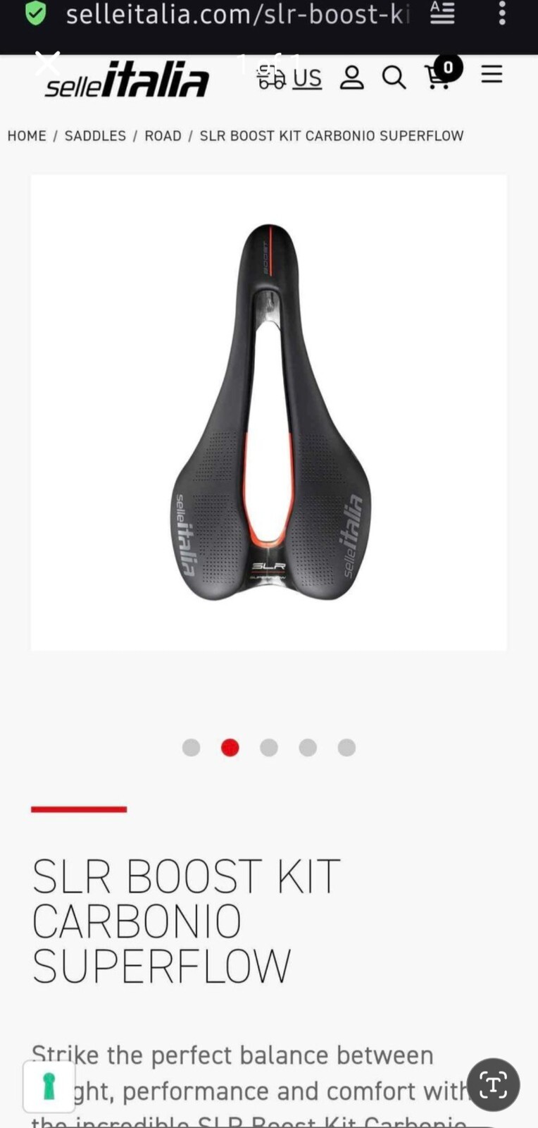 Selle Italia SLR BOOST Kit Carbonio L3 SuperFlow Carbon Saddle NEW BIKE TAKE-OFF