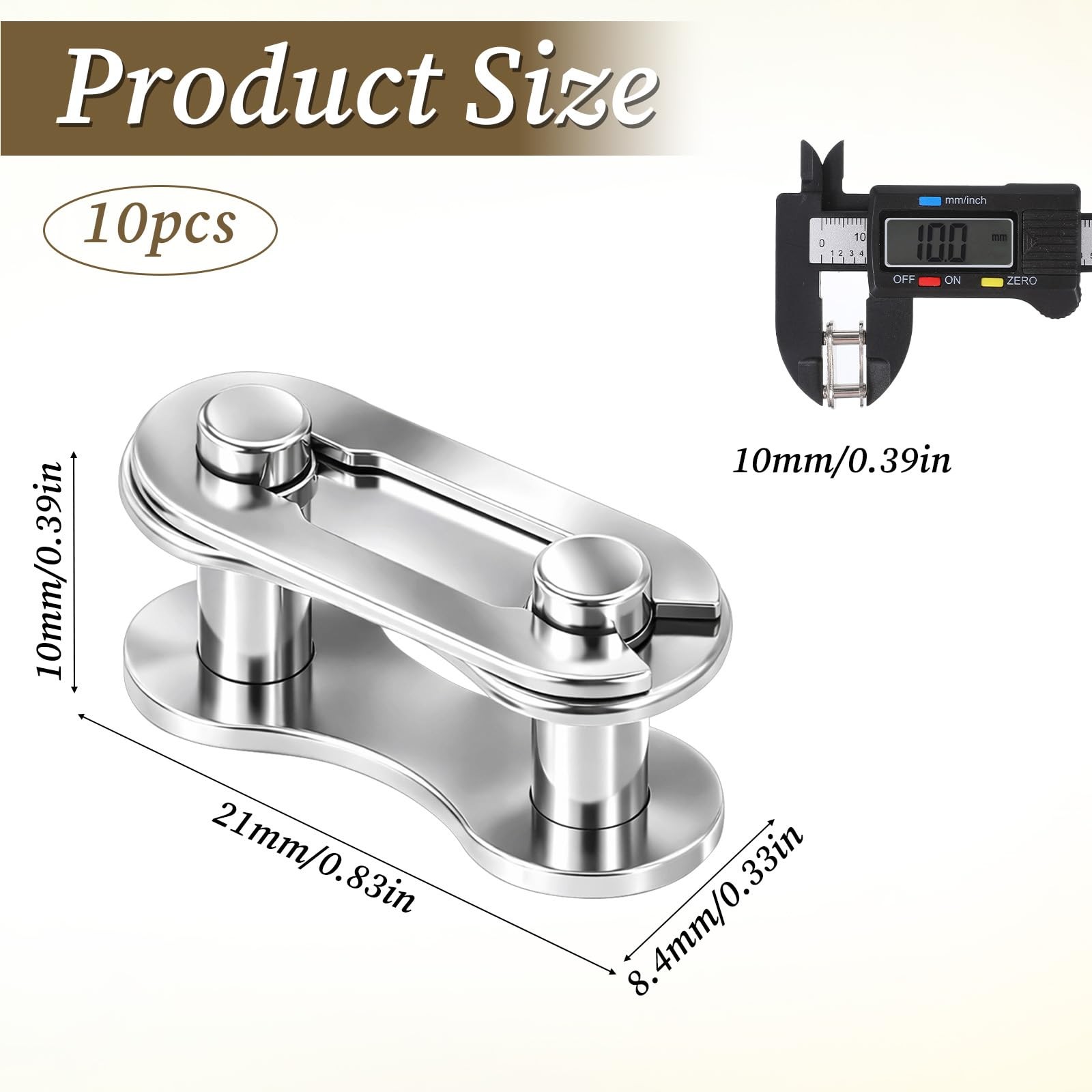 10 Pairs Bike Chain Master Link for Bicycle Missing Link, Single Speed Chain