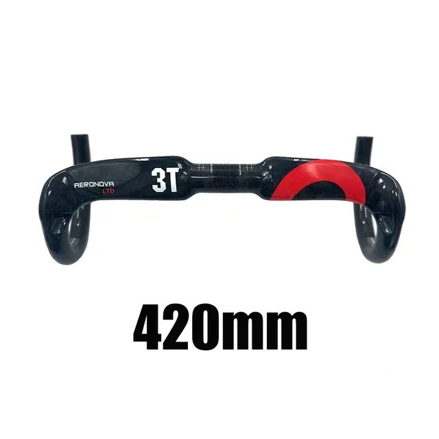 3T Full Carbon Road Bike Handlebar 31.8mm Matt/Gloss Black 380/400/420/440mm