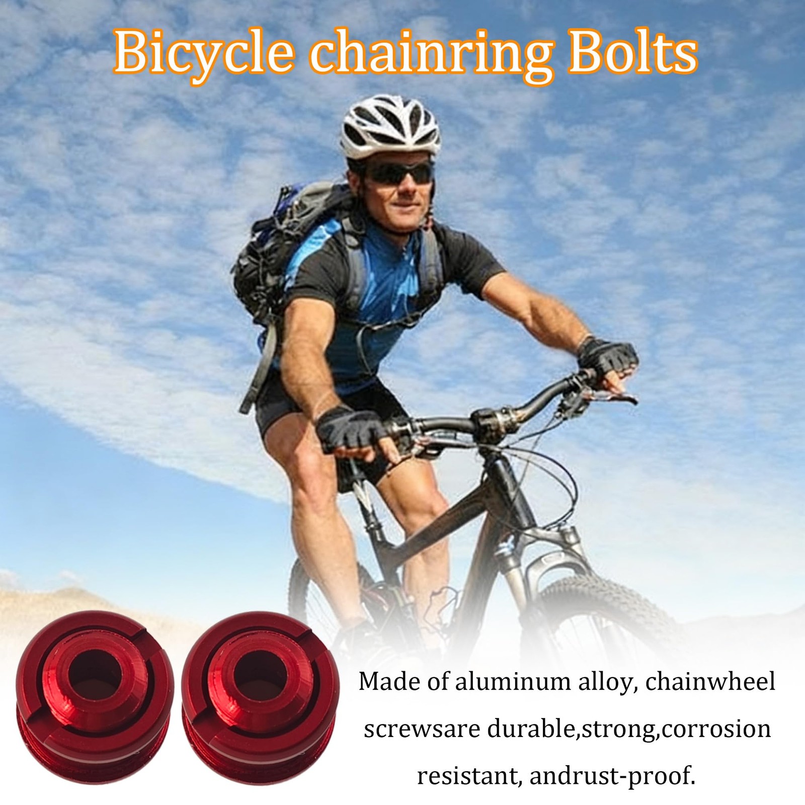 5Pcs Red Chainring Bolts, 7075 Aluminum Alloy Single Chain Ring Bolts, CNC Ma…