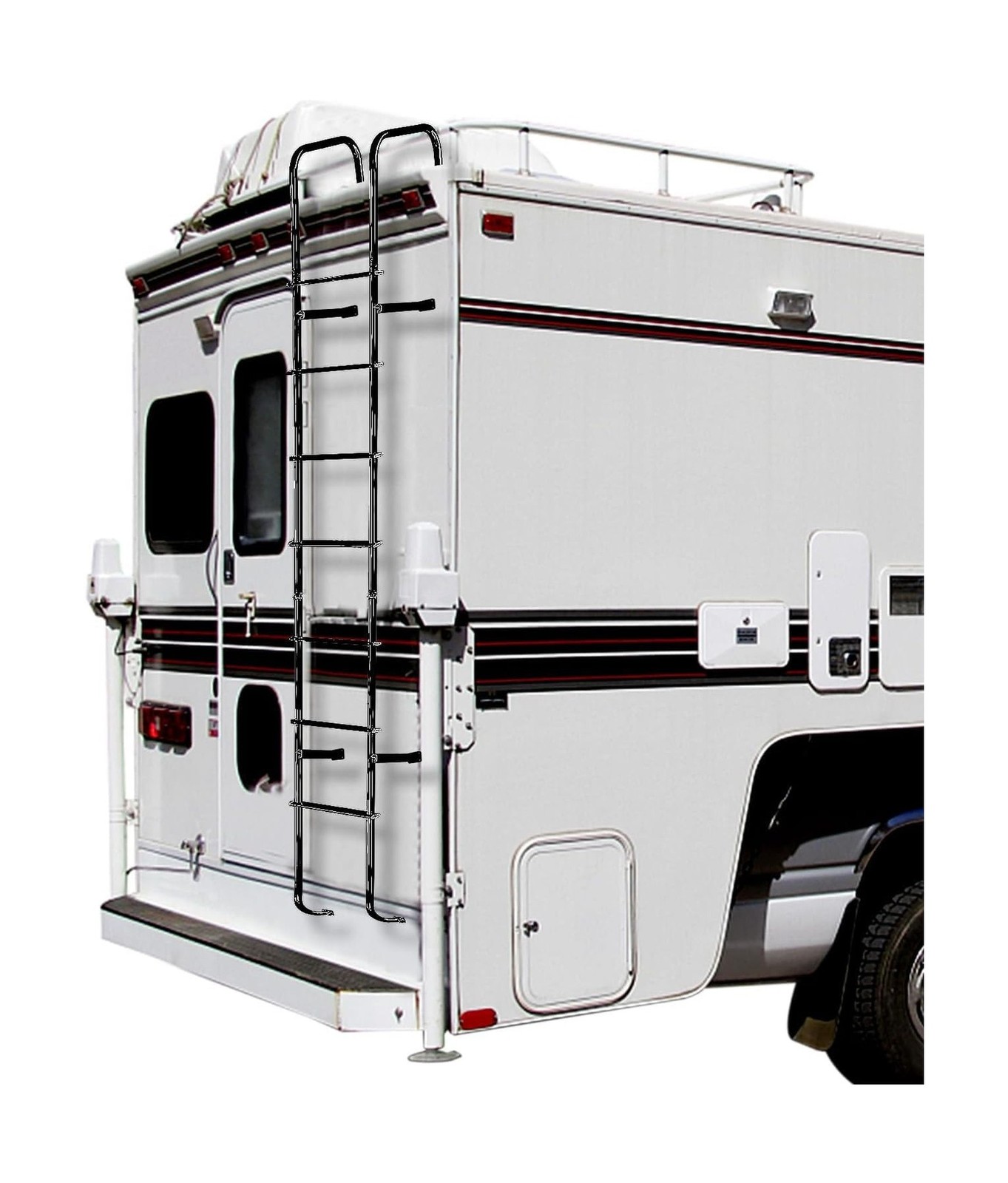 Universal Exterior RV Ladder, 7.6FT-8.4FT Aluminum Travel Trailer Ladder, 250…