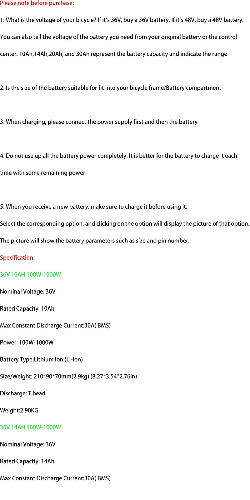 48V 36V 8Ah 10Ah 14Ah 20Ah Ebike Lithium Battery for Electric Bicycle Scooters
