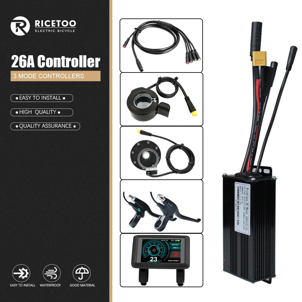 Ebike 17A26A30A40A 3-Mode Sinewave Controller 24V36V48V Motor LCD UKC1+Display