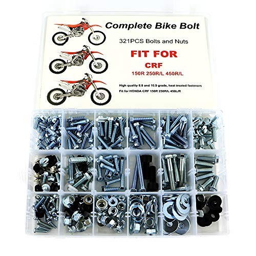 321 PCS Bolts Kit Fit for CRF150R CRF250R CRF250X CRF450R CRF450X CR60 CR80