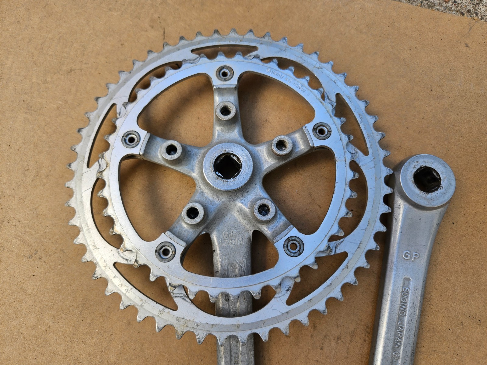Vintage Sugino VP 130 Road Bike Touring Triple Crankset 170mm 52/40 130mm BCD
