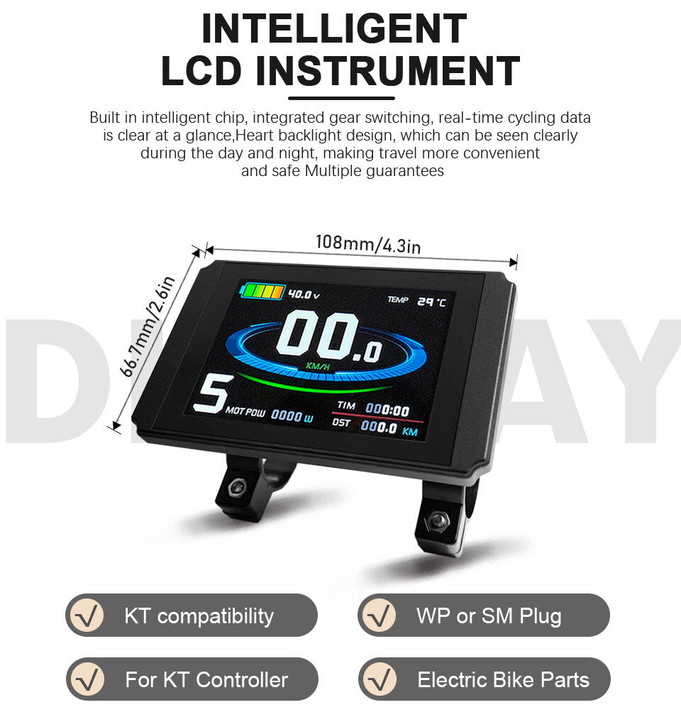 E-bike LCD8H LCD8HU Display with USB 24V/36V/48V/52V/60V72V E-bike Display