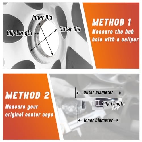 4Pcs 62mm(2.44in) Wheel Center Caps OD: 62mm 2.44in, ID: 56.2mm 2.21in Chrome