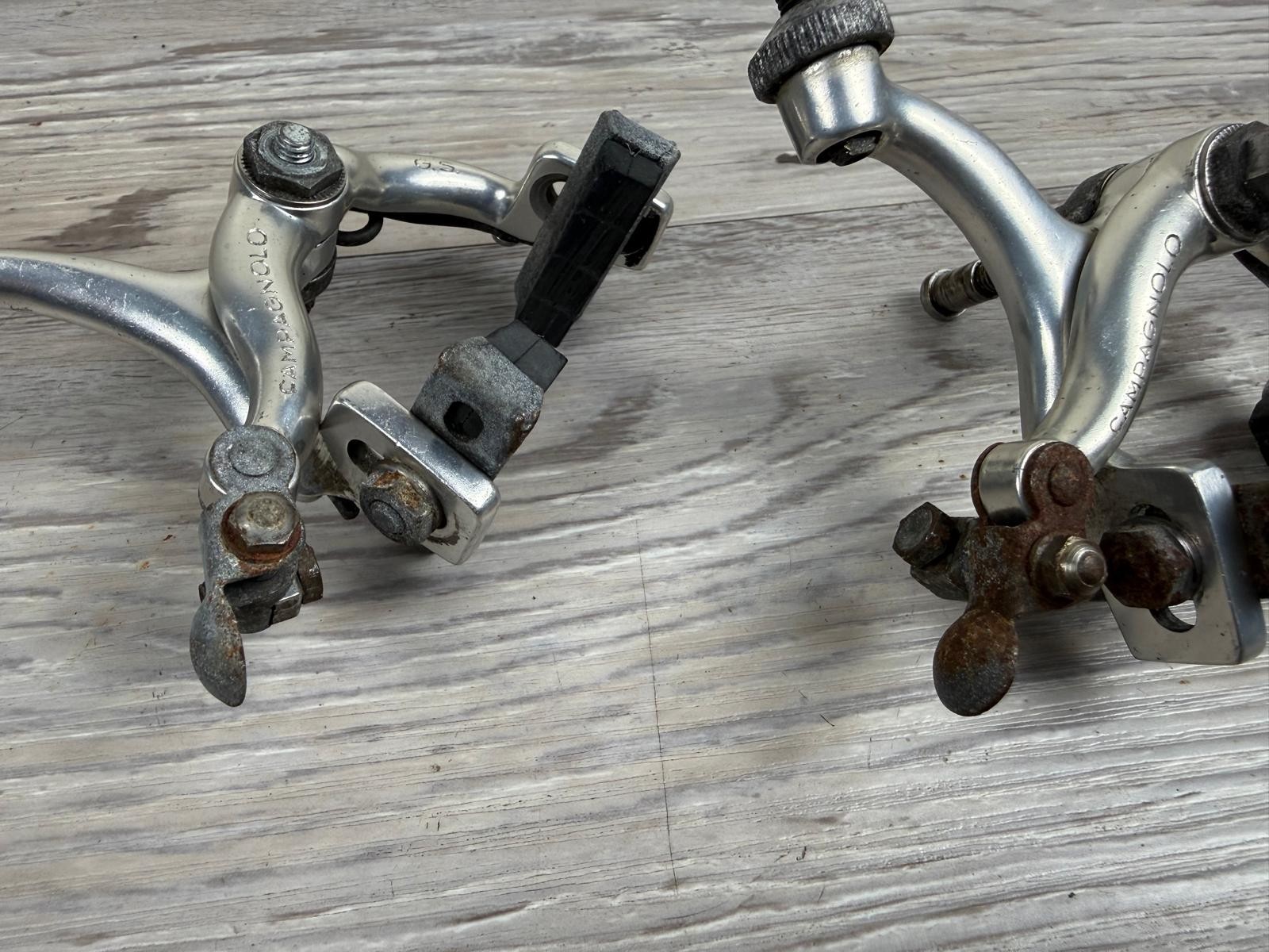 Vintage Campagnolo G.S. Caliper Brakes Set Silver GS Road Bike Side Pull Italy