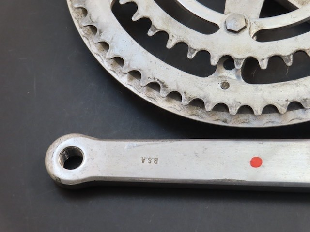 170mm x 116bcd Nervar BSA 3 pin arm aluminum square taper crankset 52/40