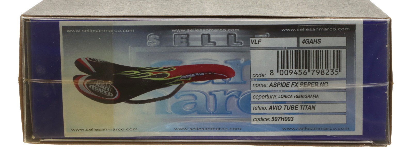 Selle San Marco Aspide FX Saddle Titanium Rails Black Flames Leather NIB NOS NEW