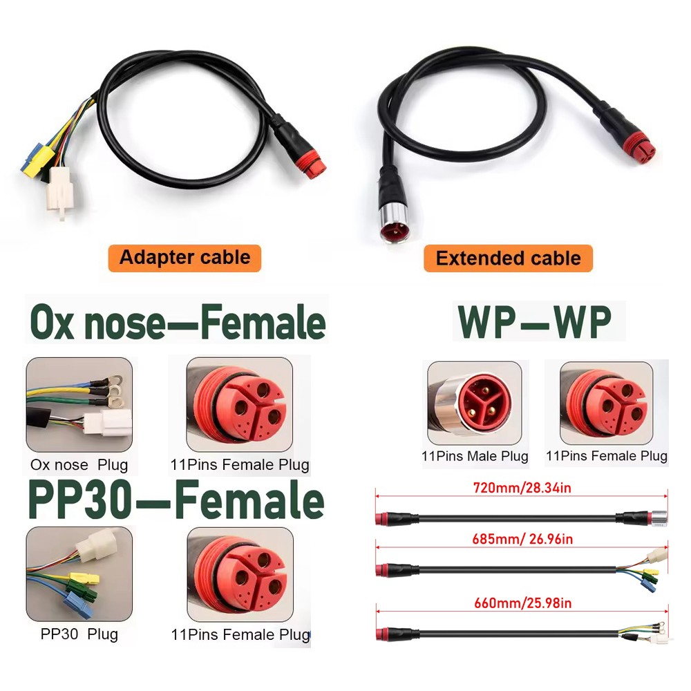 11-Pin Hub Motor Cable for Bafang G060 G062 G090 750W 1000W Julet Compatible SUK