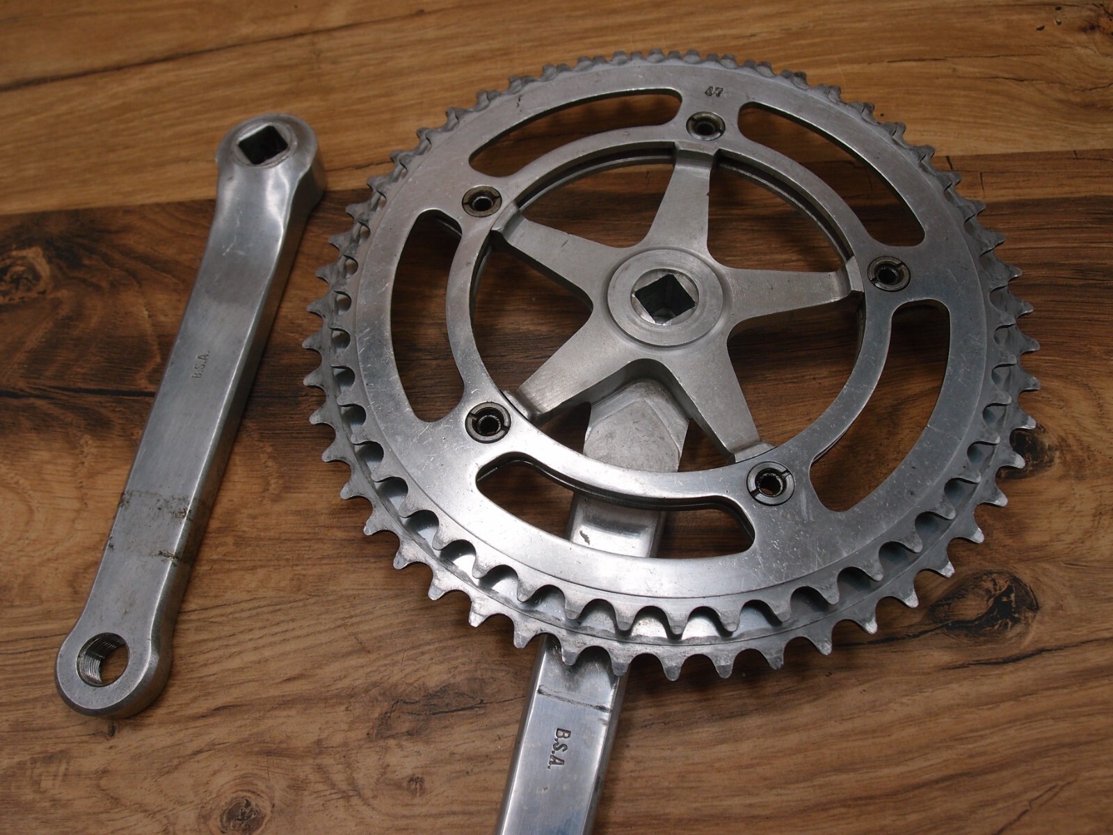 1970s NERVAR double crankset for road bike made in France 52/47 T 170 mm
