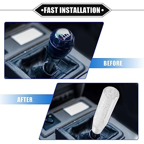 Gear Shift Knob Stick, 20cm Faux Crystal Transparent Bubble Gear Shifter Clear