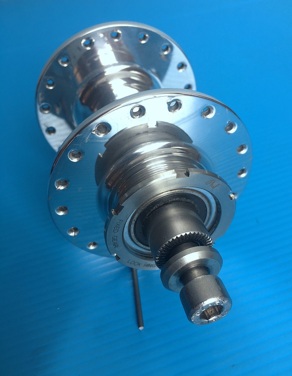 Phil Wood High Flange Rear Track Hub 36h Fixed/Free 120mm w/Phil Lockring Mint!