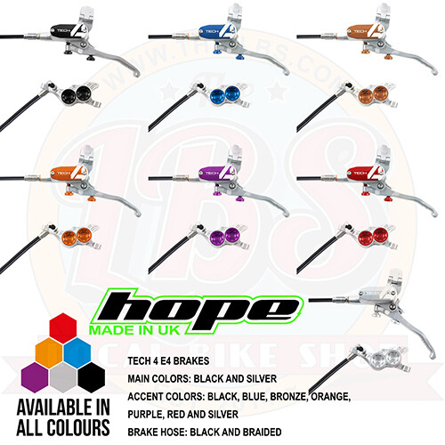 Hope Tech 4 E4 Enduro MTB Brakes – Black / Braided Hose – All Colors – Brand New