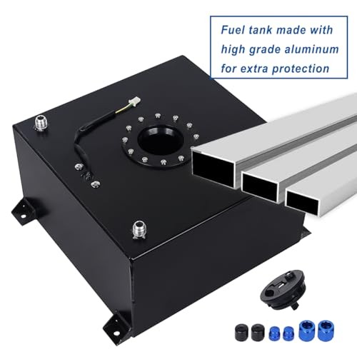 Universal 10 Gallon 40L Fuel Cell Tank with Cap and Level Sender Polished