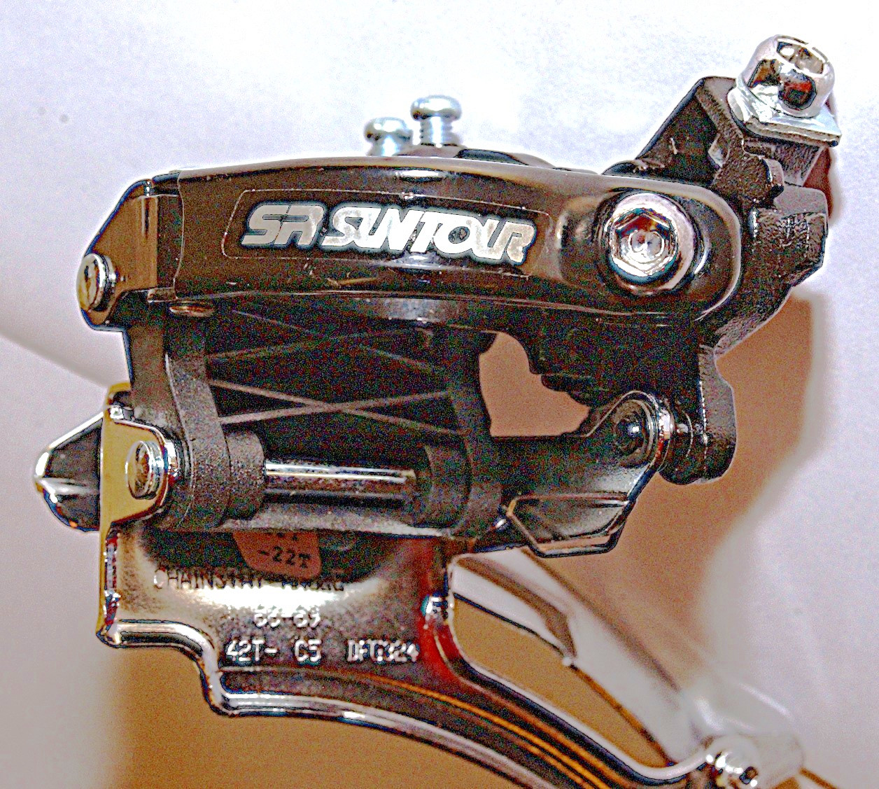 SR Suntour Triple Front Derailleur 34.9mm 42/32/22T Dual Pull Model 42T-C5DFG324