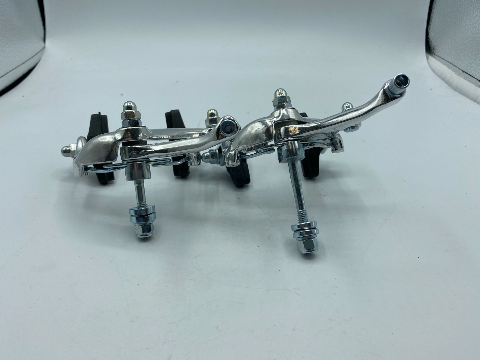 PAIR 700C ROAD BIKE BICYCLE ALUMINUM SIDE PULL CALIPER BRAKE FRONT + REAR SILVER