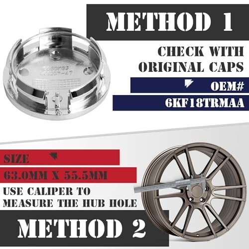 2.5Inch 63MM Wheel Center Caps for Dodge RAM Outer 63MM , Inner 56MM Chrome