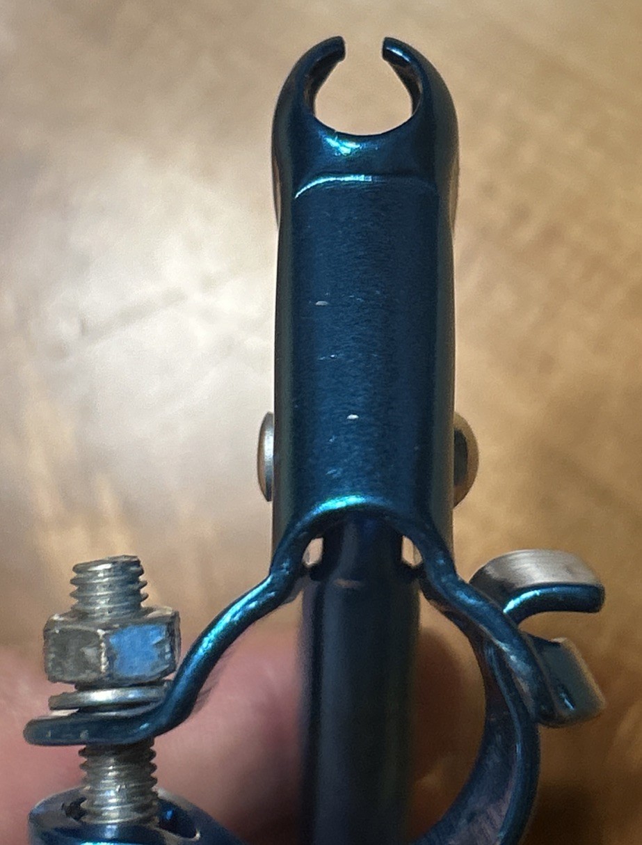 Vintage Unbranded BMX Teal/Blue 2 Finger Rear Brake Lever V-Bars 22.2mm