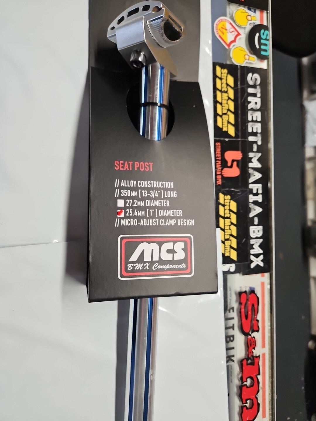 MCS BMX ALLOY BLUE SEATPOST Fluted 25.4mm 350mm FIT RACE BIKE MTB SE GT new