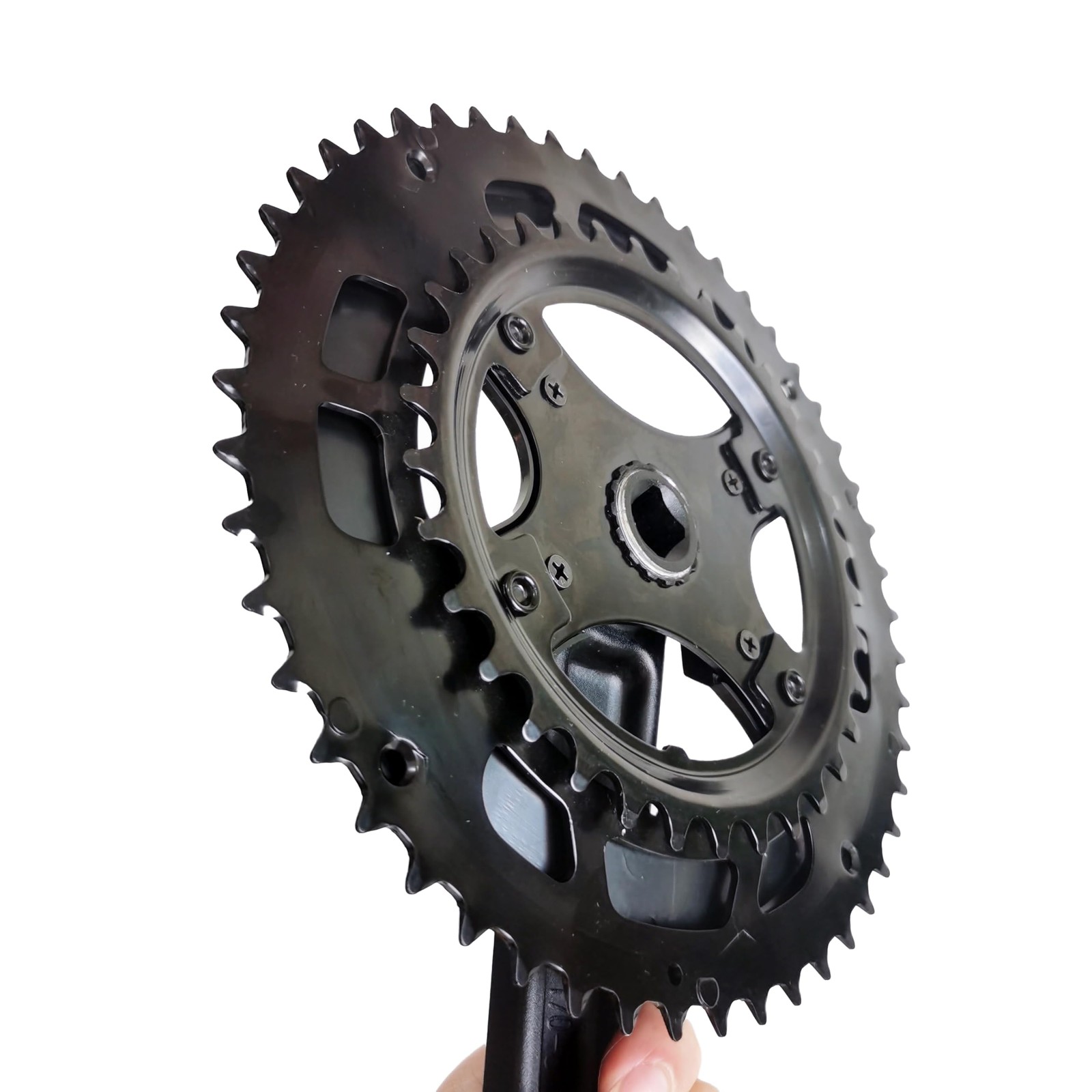 DONSP1986 Double Speed Crankset 50T/34T Chainring 170mm Crank 50T/34T, Black