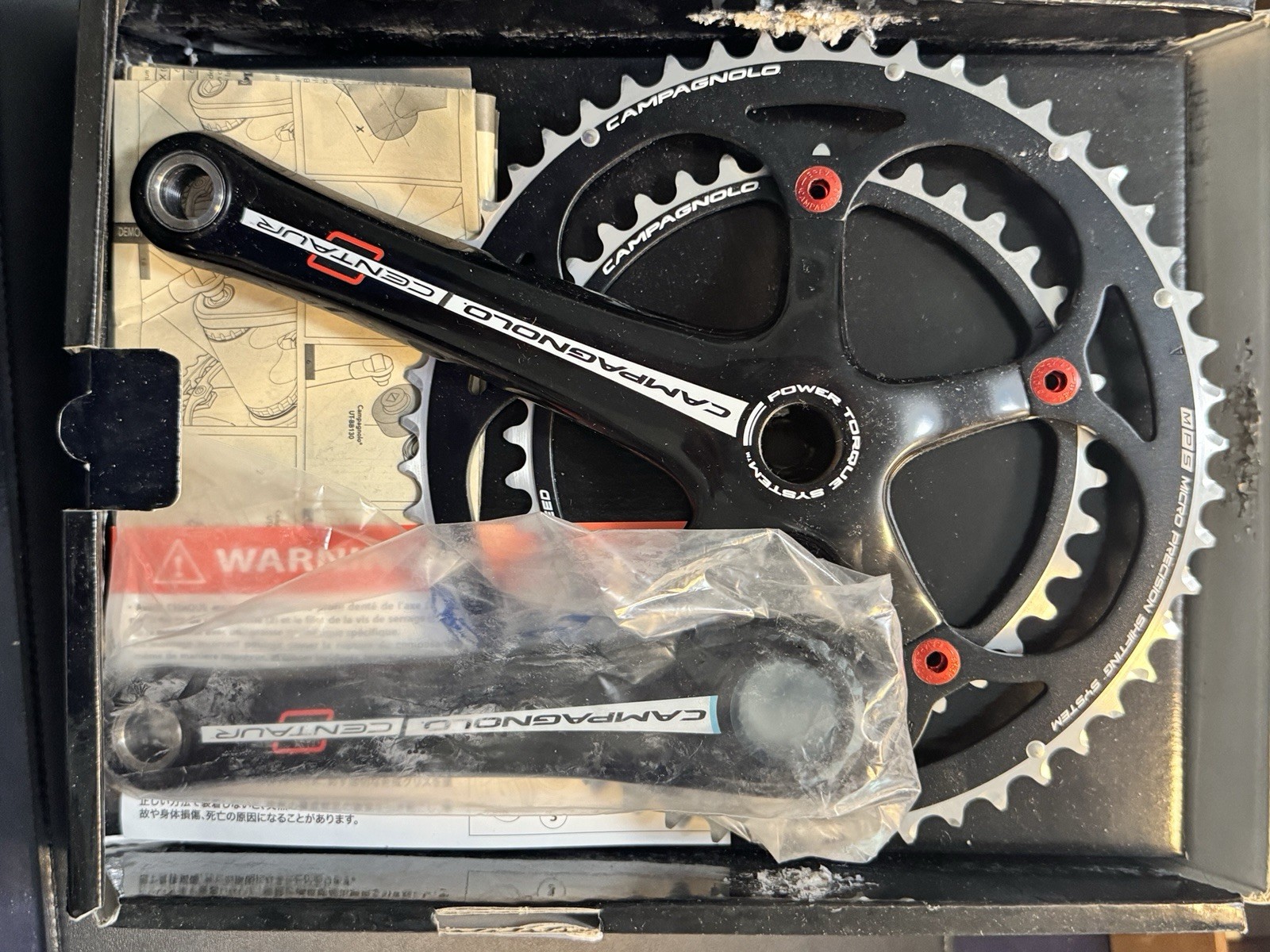 Campagnolo Centaur Crankset 10 speed 53/39 170 Powertorque New in Box Italian