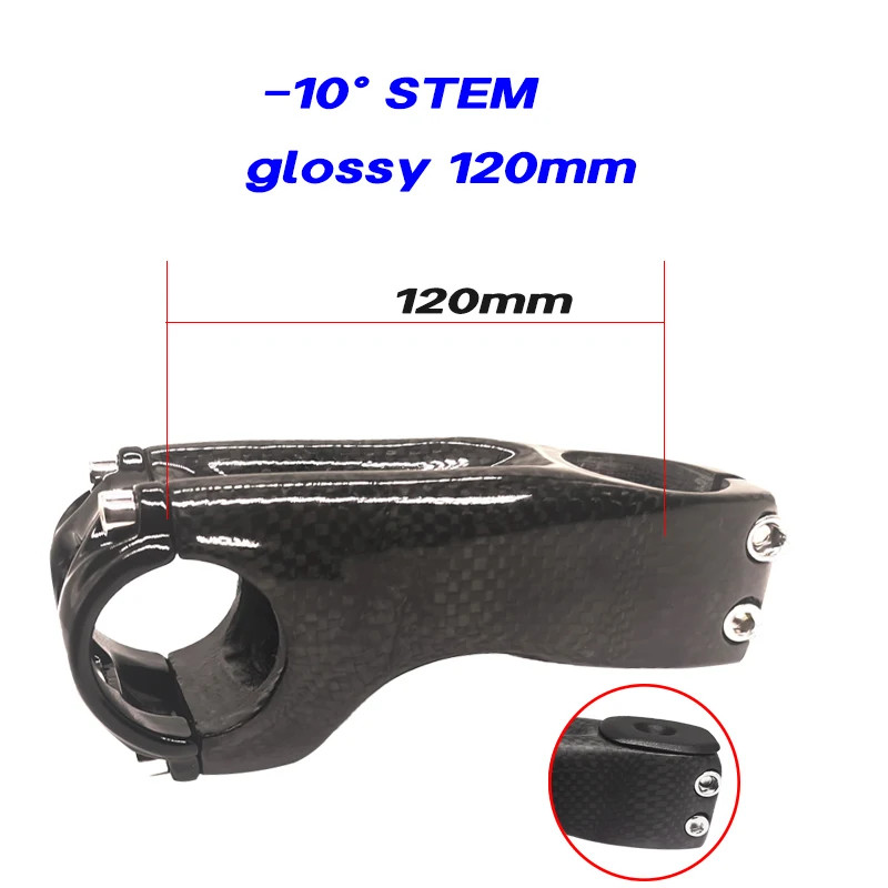 3K Carbon Stems -10 Degree Ultralight Road/MTB Handlebar Stem Parts 60-120mm